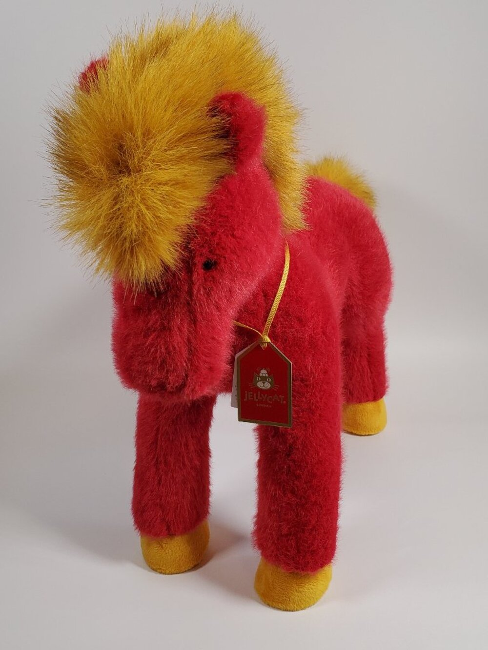 Jellycat London AUTHENTIC Festival Horse Plush w/Dust Bag YOTH Red Gold NWT